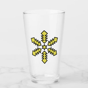 Verre Flocon de neige pailleté - Étoile jaune
