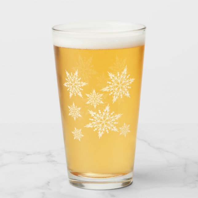 Verre Flocons de Noël blancs (Devant (rempli))