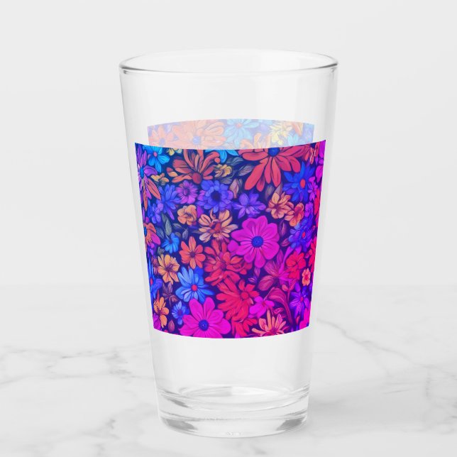 Verre Floral Abstrait coloré #45 (Devant)