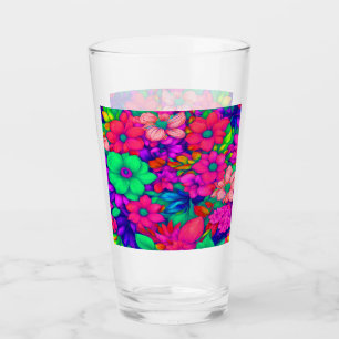 Verre Floral Abstrait coloré #77
