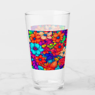 Verre Floral Abstrait coloré #79