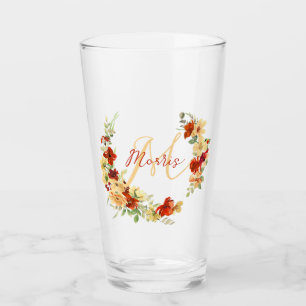 Verre floral personnalisé d'automne