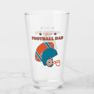 Verre Football papa sportifs amateurs orange bleu vintag