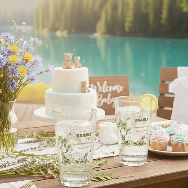 Verre Forest Animals Bearly Wait Baby Shower Keepsake (Forest Animals Bearly Wait Baby Shower Keepsake Glass ©Susanne Sachers - Sunny Mind 🌞)