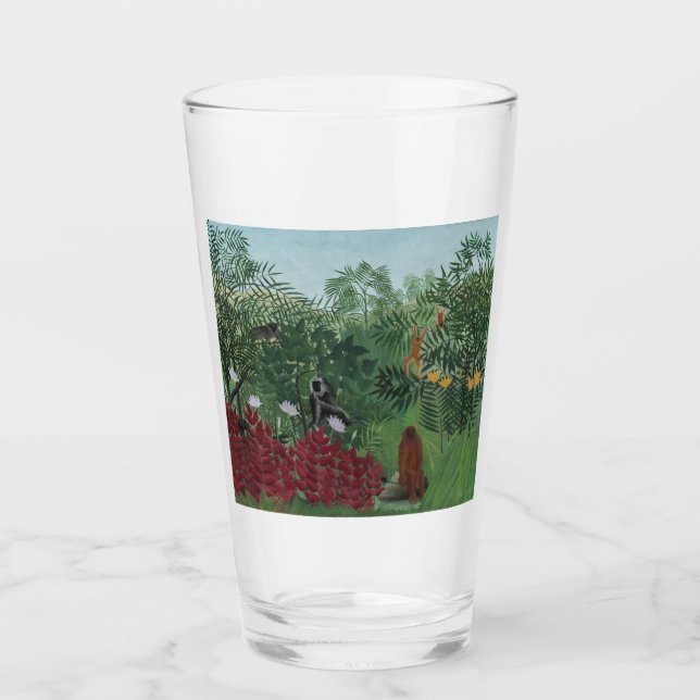 Verre Forêt tropicale avec Singes et Serpent (Rousseau) (Devant)