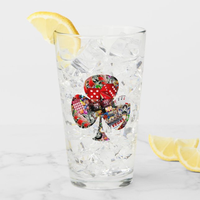 Verre Forme de carte de jeu Club * Joueurs enchantés (Devant glace)