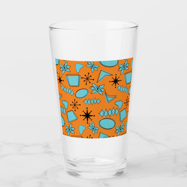 Verre Formes atomiques MCM Turquoise sur orange (Devant)