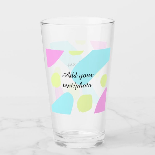 Verre Formes géométriques abstraites pastel ajouter nom  (Devant)