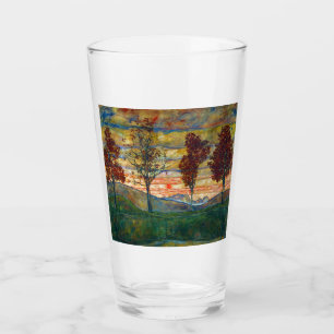 Verre Four Trees (Landscape Art) (par Egon Schiele)
