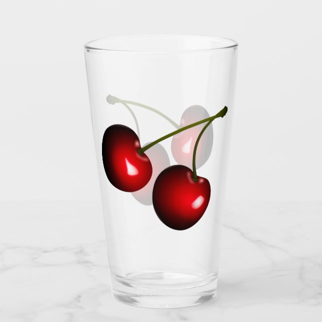 Verre Fraîches cerises rouges sucrées (Devant)