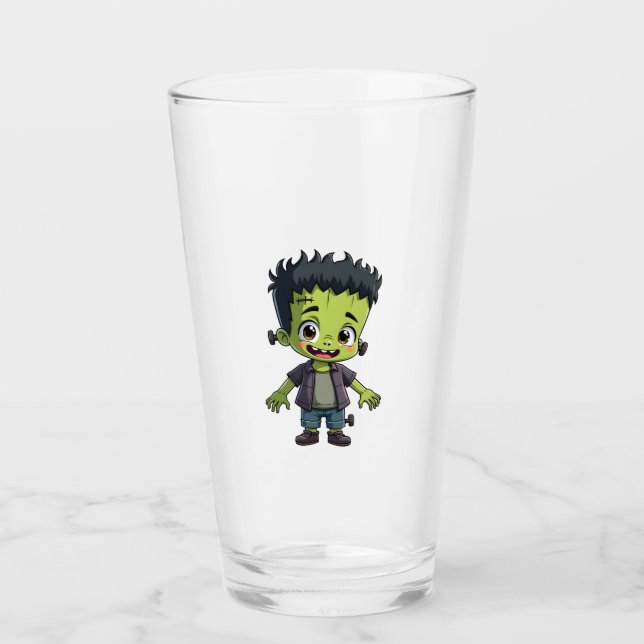 Verre Frankenstein�s Monster � Cute Halloween Cartoon Sh (Devant)