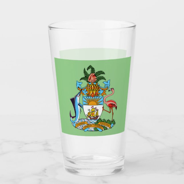 Verre Freetown, Bahamas Ship with Flamant rose (Eleuther (Devant)