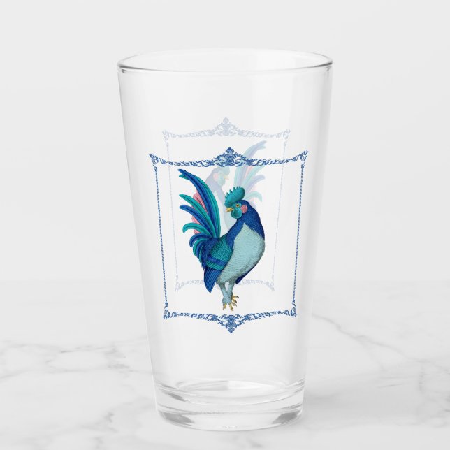 Verre French Country Farmhouse Roster Bleu rose Turquois (Devant)