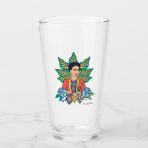 Verre Frida Kahlo Graphisme floral coloré