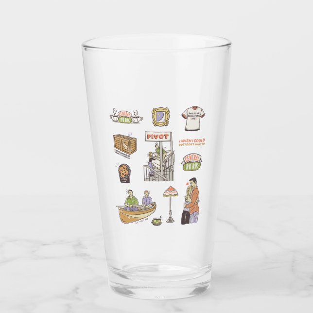 Verre FRIENDS™ | Icônes de dessin animé (Devant)