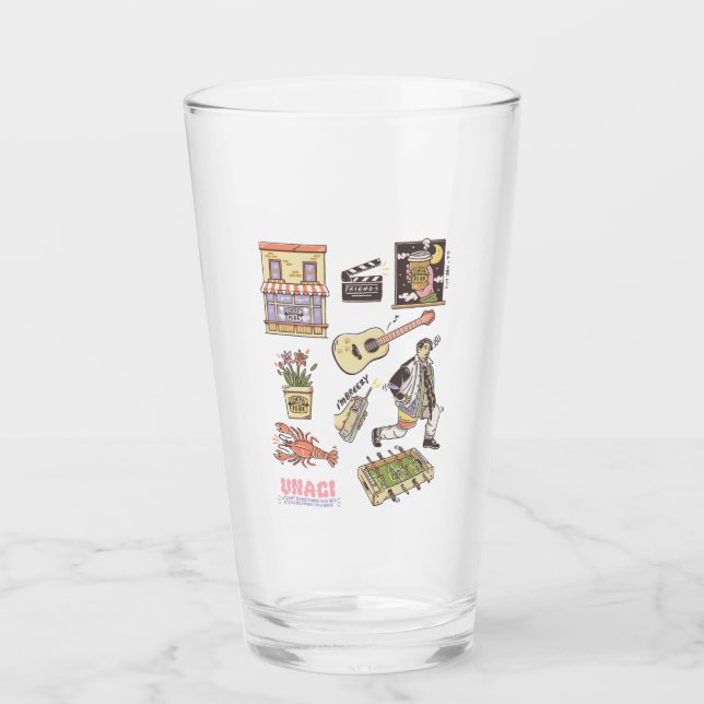 Verre FRIENDS™ | Icônes de dessin animé Graphique (Devant)