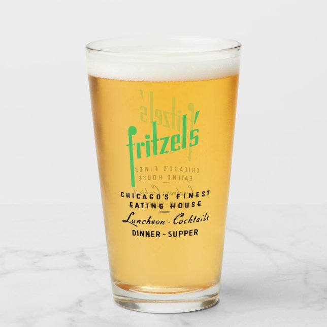 Verre Fritzel's Restaurant, State & Lake, Chicago, IL (Devant (rempli))