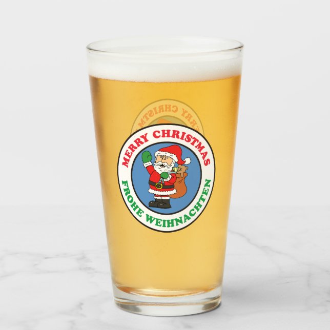 Verre Frohe Weihnachten Allemagne Noël Père Noël (Devant (rempli))