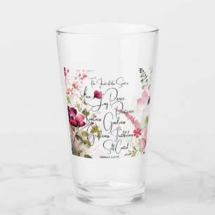 Verre Fruit de l'Esprit rose floral
