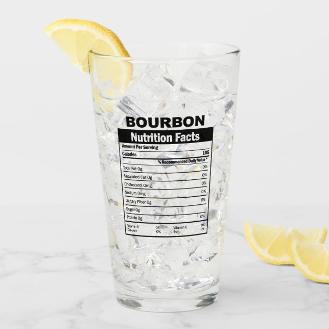 Verre Funny Bourbon Nutrition Facts Glass (Devant glace)