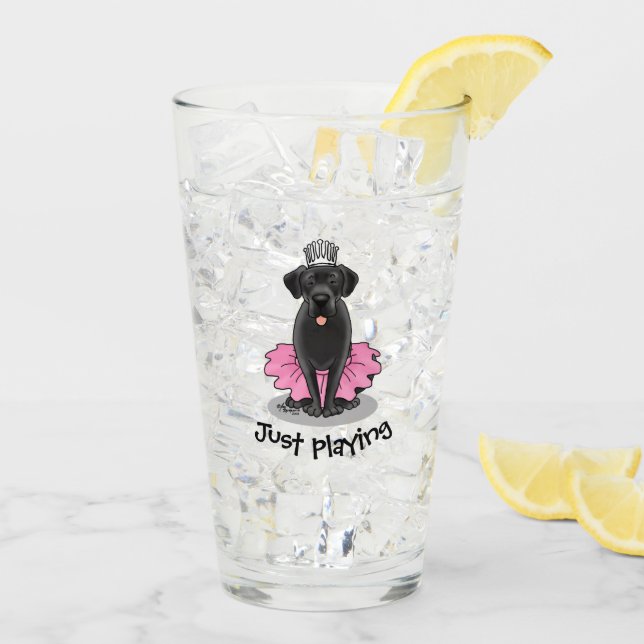 Verre Funny Dog Ballet Princess Black Lab Retriever (Dos glace)