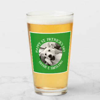 Verre Funny St. Patrick's Day Irlandais et chien sourian