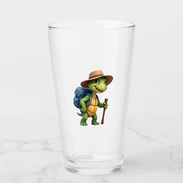 Verre Funny Turtle Randonnée Graphisme Camping Lover Adv (Devant)