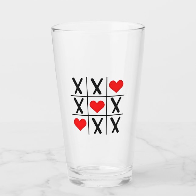 Verre Funny Valentine Hearts Coules Correspondant Amateu (Devant)