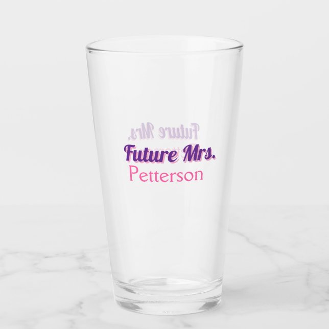 Verre Futur Mme ajouter nom mariage bachelorette partie (Devant)
