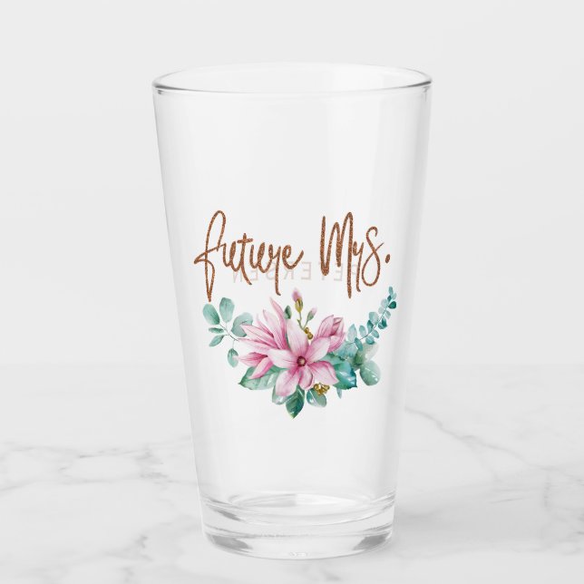 Verre Futur mrs rose floral cuivre parties scintillant t (Devant)