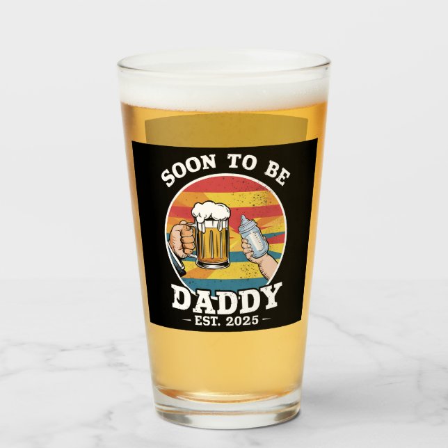 Verre Futur Papa 2025 Premier Papa 2025 Rétro (Devant (rempli))