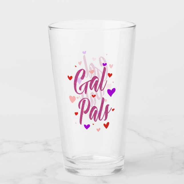 Verre Gal Pals Joyeux Galentines Jour Valentines Amour (Devant)