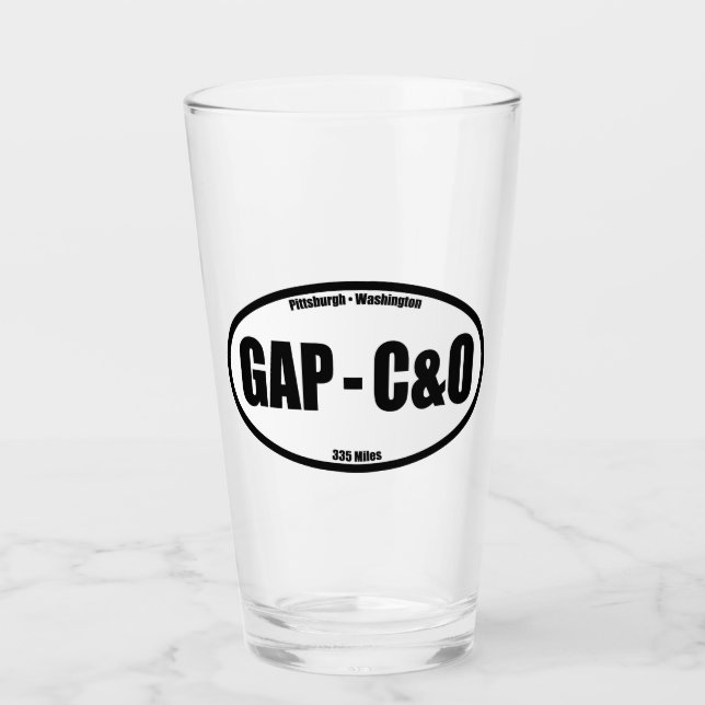 Verre GAP - voie navigable C&O en forme ovale (Devant)