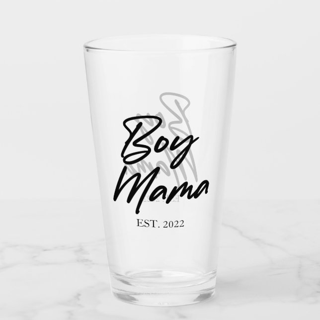 Verre Garçon Mama Custom Est. Année Mini maman maman mam (Devant)