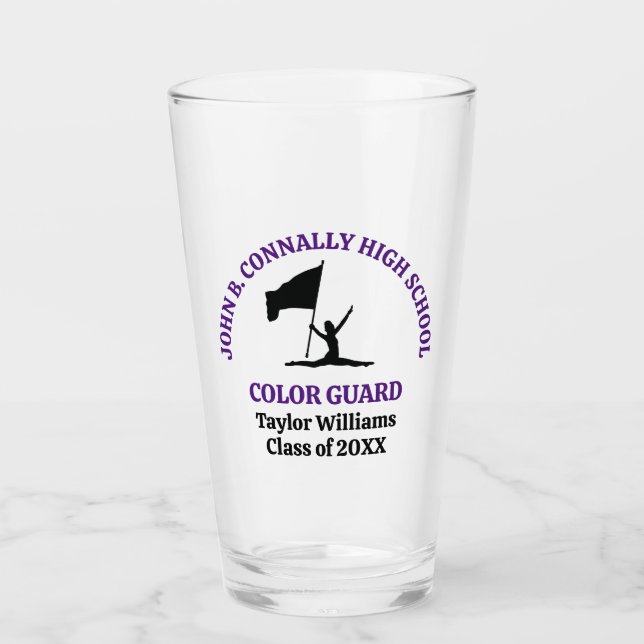 Verre Garde de couleur de lycée violet Personnalisé (Devant)