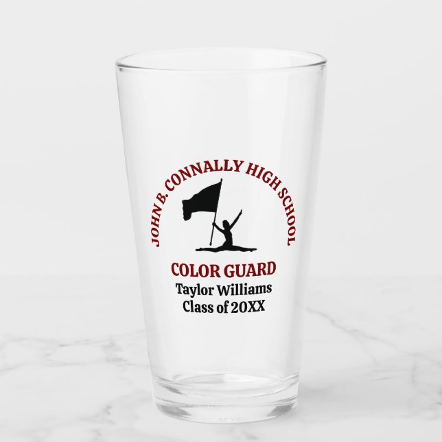 Verre Garde de couleur personnalisée du lycée Maroon (Devant)