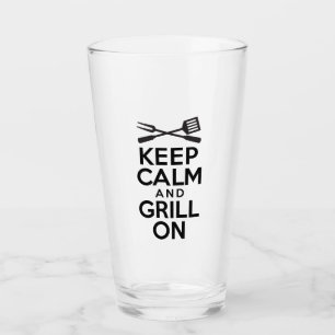 Verre Gardez Le Calme Et Grill Sur