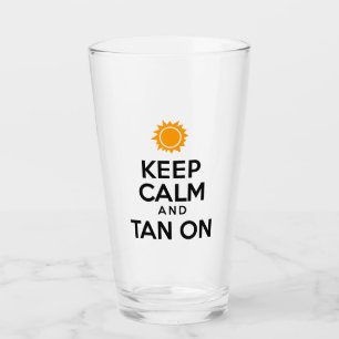 Verre Gardez Le Calme Et Le Bronzage Sur L'Icône Soleil