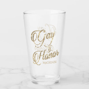 Verre Gay of Honor   Gold Briding Party Custom Keepsaké