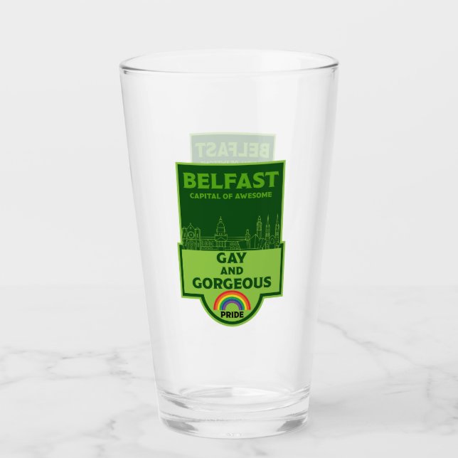 Verre Gay pride Belfast - Brighton Irlande LGBT - (Devant)