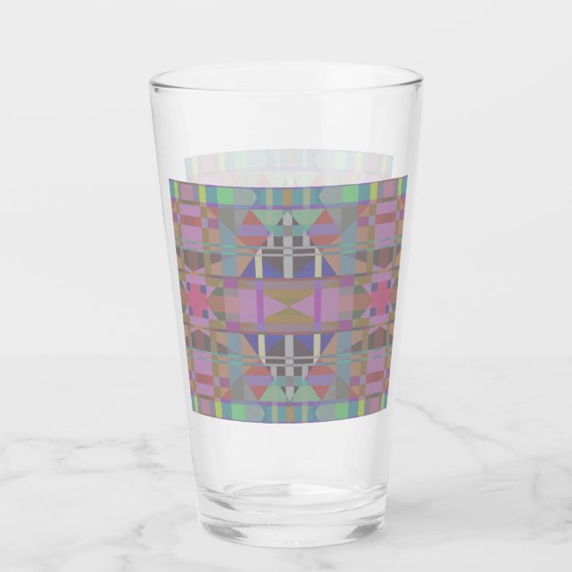 Verre Géométrique vert violet rose (Devant)