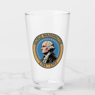Verre George Washington Illustration Badge de Président 