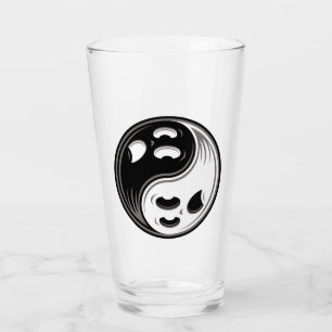 Verre Ghost Yin Yang Noir et blanc