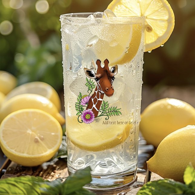Verre Giraffe Fleurs de Portrait Jaunes (Créateur téléchargé)