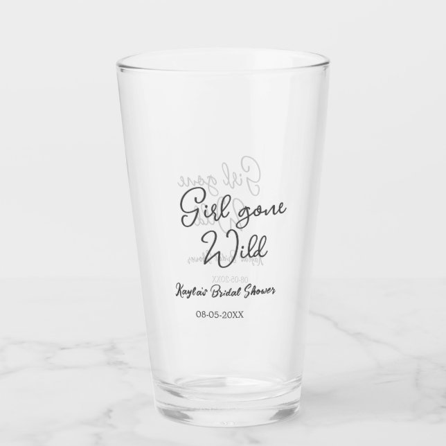 Verre Girl gone wild bridal shower name date simple mini (Devant)