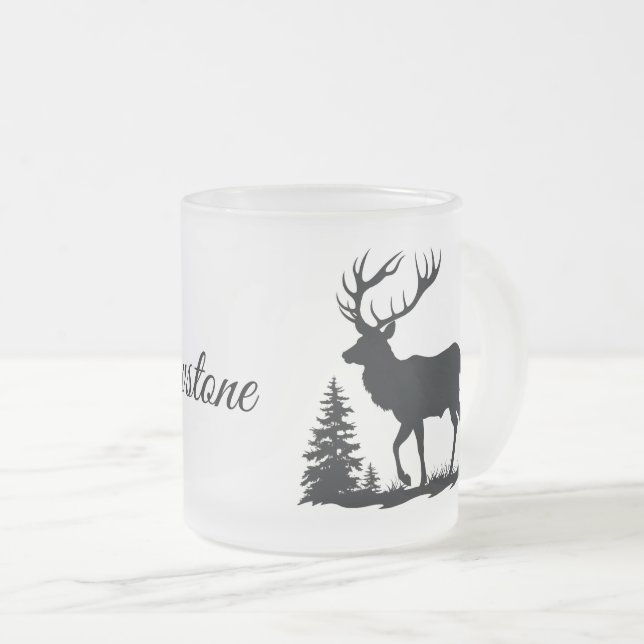 Verre givrée Mug Yellowstone Elk (Devant droit)