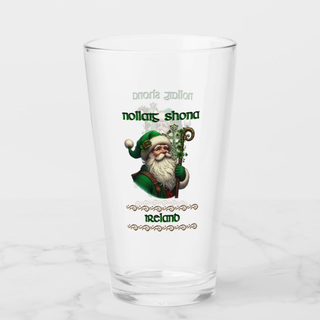 Verre Glass de Noël Père Noël et Celtic (Devant)