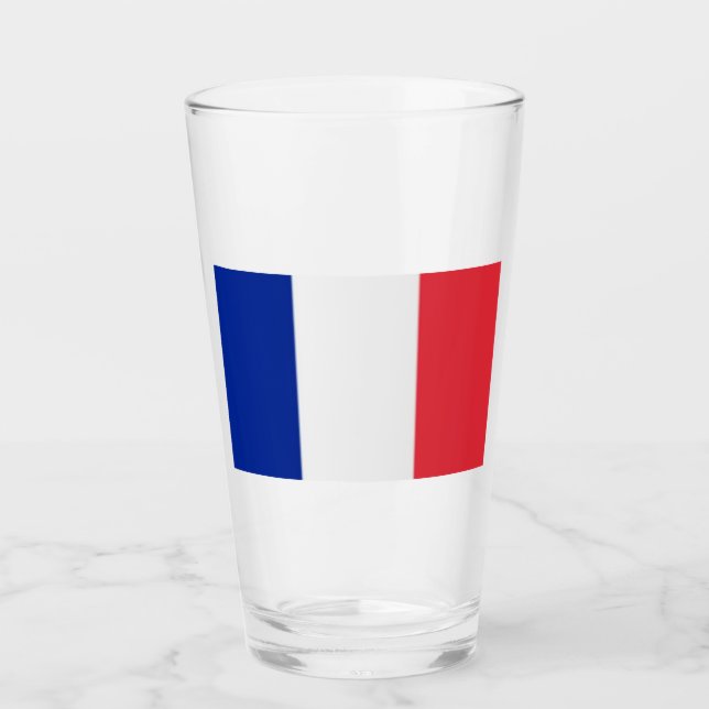Verre Glass Tumbler France Flag 16 onz (Devant)