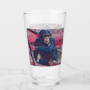 Verre GlitzyAnimal_Chimpanzee_001
