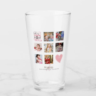 Verre GODMOTHER PHOTO COLLAGE Cadeau avec verset peut mo